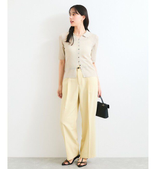 VIS「半袖サマーニットポロカーディガン」|ニット・セーター|