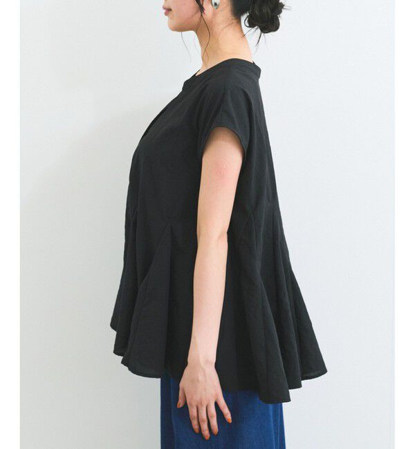 VIS「【防シワ/洗える】スキッパーフレアブラウス」|シャツ・ブラウス|