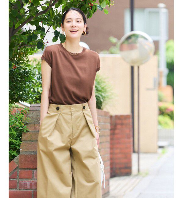 VIS「【WEB限定】パールフリルリブサマー半袖ニット」|ニット・セーター|