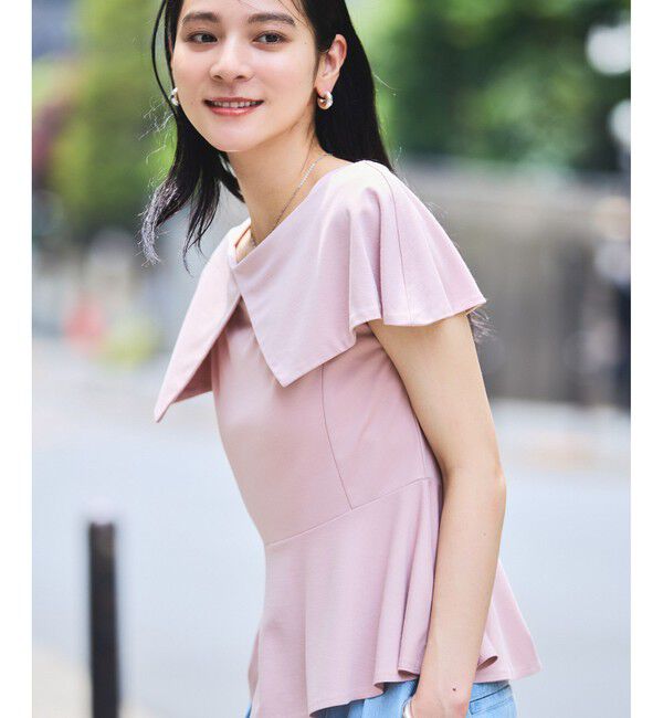 VIS「【WEB限定】ビッグカラーペプラムカットソー」|Tシャツ・カットソー|