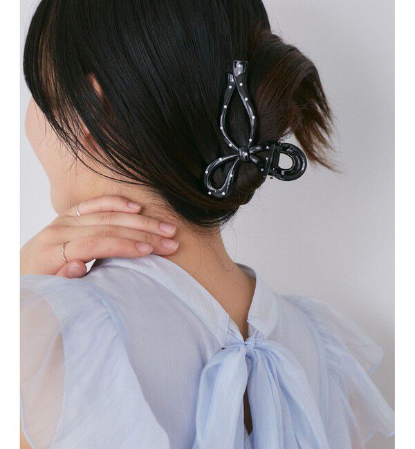 VIS「ドットリボンバンス」|ヘアバンド|ブラック(01)