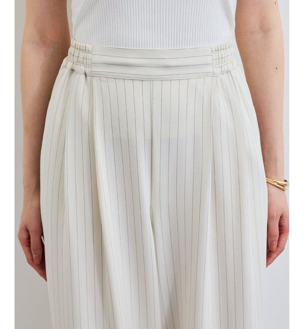 VIS「【接触冷感/UVケア】ピンストライプリラックスワイドパンツ」|チノ|