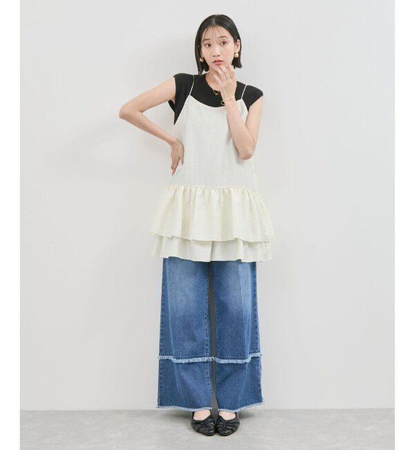 VIS「【WEB限定】【前後2WAY】フリルキャミチュニック」|チュニック|