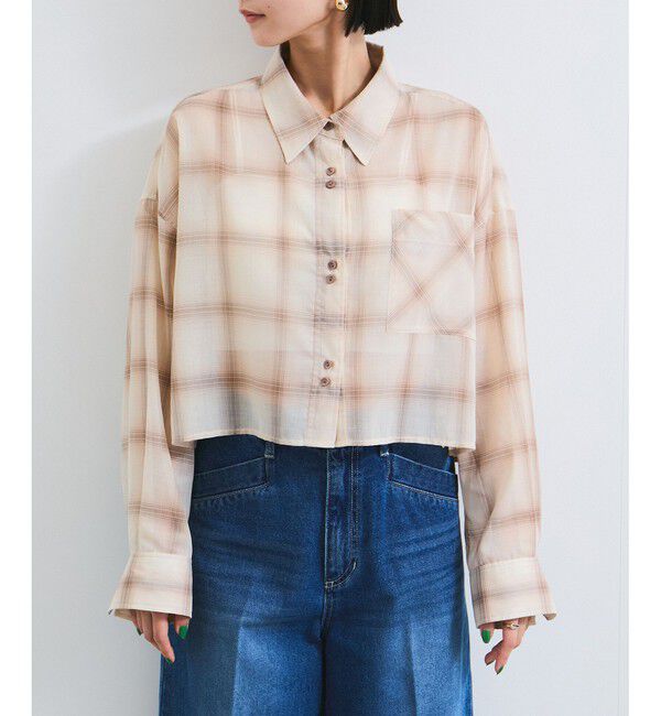VIS「シアー＆チェックショート丈シャツ」|シャツ・ブラウス|