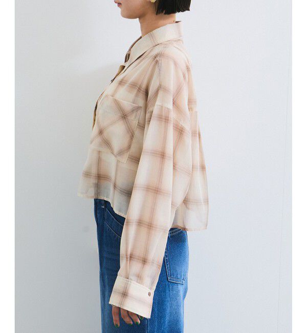 VIS「シアー＆チェックショート丈シャツ」|シャツ・ブラウス|