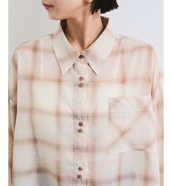 VIS「シアー＆チェックショート丈シャツ」|シャツ・ブラウス|