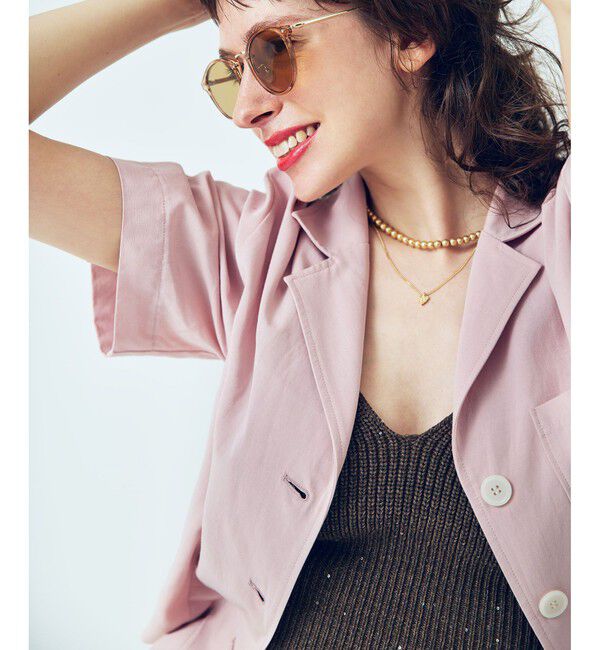 VIS「【Chocomoo】VIS別注バック刺繍クロップドハーフスリーブシャツ」|シャツ・ブラウス|