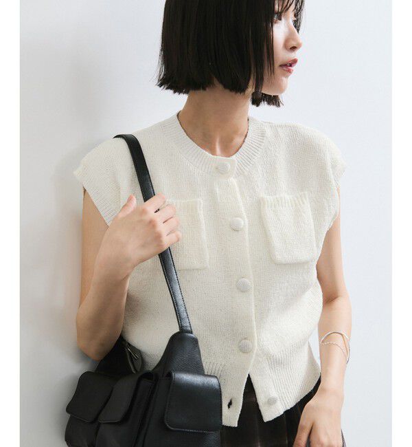 VIS「くるみ釦ニットトップスカーデ/洗える」|カーディガン|オフホワイト(15)