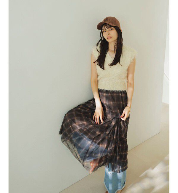 VIS「【WEB限定サイズ:MT/着丈が選べる】【洗える】フェザーヤーンニットベスト」|ニット・セーター|