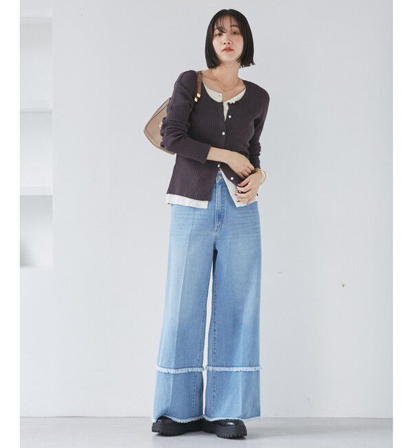 VIS「【WEB限定】フェイクレイヤードカーディガン(マルチWAY)」|カーディガン|