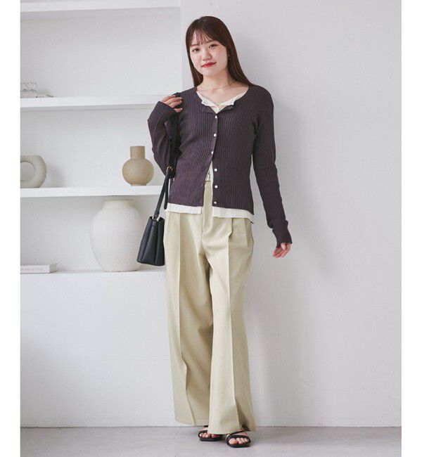 VIS「【WEB限定】フェイクレイヤードカーディガン(マルチWAY)」|カーディガン|