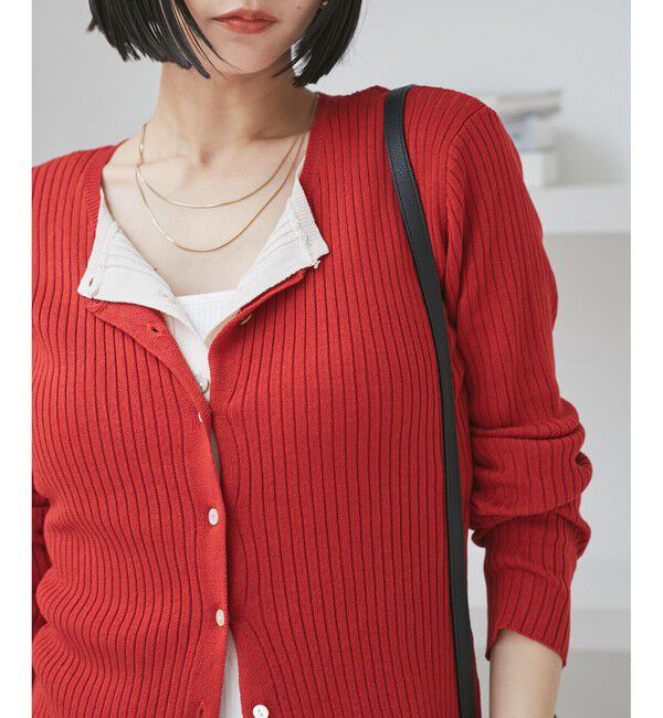 VIS「【WEB限定】フェイクレイヤードカーディガン(マルチWAY)」|カーディガン|レッド(60)