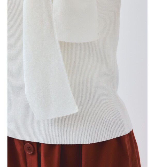 VIS「【WEB限定】【骨格で選べる2タイプ】オフショル風リボン半袖ニット」|ニット・セーター|