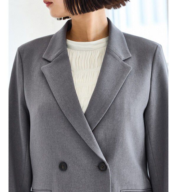 VIS「【美easy】ウーリッシュダブルブレストテーラードジャケット【セットアップ対応/洗える】」|テーラードジャケット|