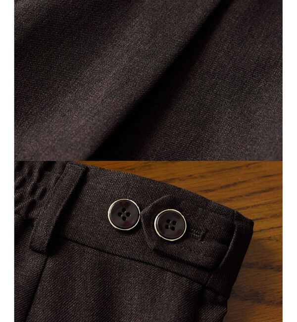 VIS「【美easy】ウーリッシュワンタックワイドパンツ【セットアップ対応/洗える】」|スラックス|