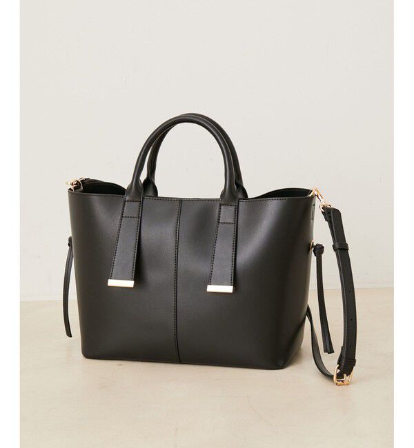 VIS「【復刻/WEB限定】【A4収納】ゴールド金具付きノットトートバッグ/通勤・通学対応」|トートバッグ|