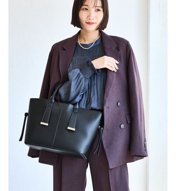 VIS「【復刻/WEB限定】【A4収納】ゴールド金具付きノットトートバッグ/通勤・通学対応」|トートバッグ|