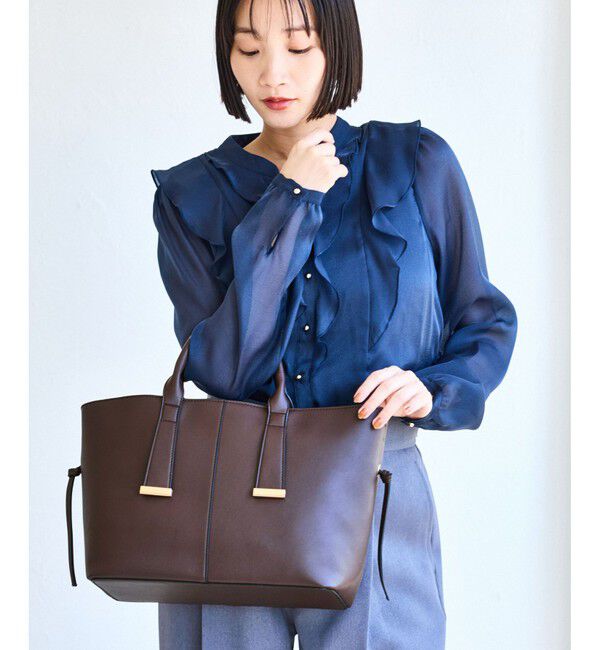 VIS「【復刻/WEB限定】【A4収納】ゴールド金具付きノットトートバッグ/通勤・通学対応」|トートバッグ|