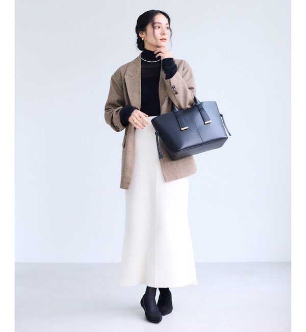 VIS「【復刻/WEB限定】【A4収納】ゴールド金具付きノットトートバッグ/通勤・通学対応」|トートバッグ|