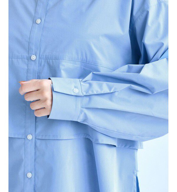 VIS「裾ティアードオーバーシャツ/UVケア・イージーケア」|シャツ・ブラウス|