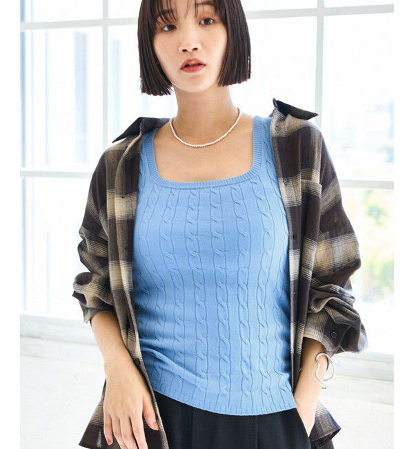 VIS「【前後2WAY】ケーブルニットタンクトップ」|タンクトップ|