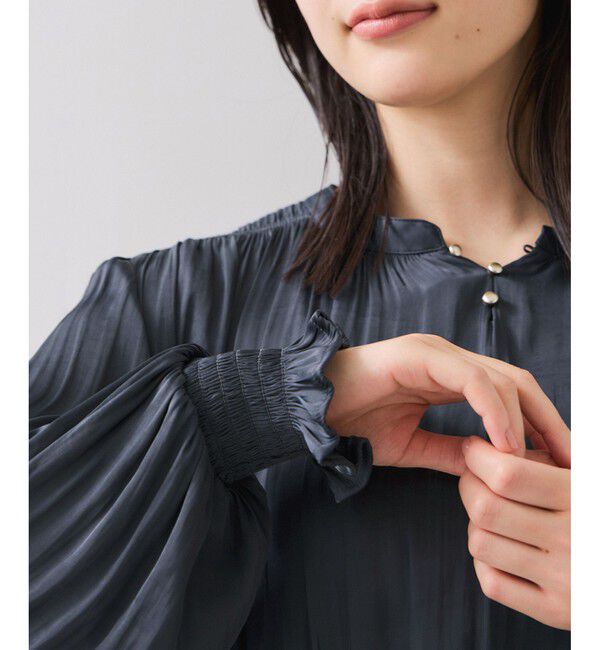 VIS「割繊シャーリングブラウス/2WAY・イージーケア」|シャツ・ブラウス|