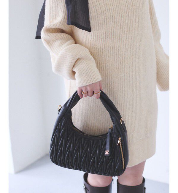 VIS「【2WAY】ねじりハンドルキルティングバッグ」|ハンドバッグ|