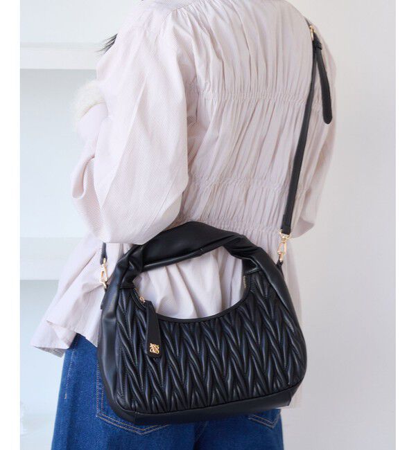 VIS「【2WAY】ねじりハンドルキルティングバッグ」|ハンドバッグ|