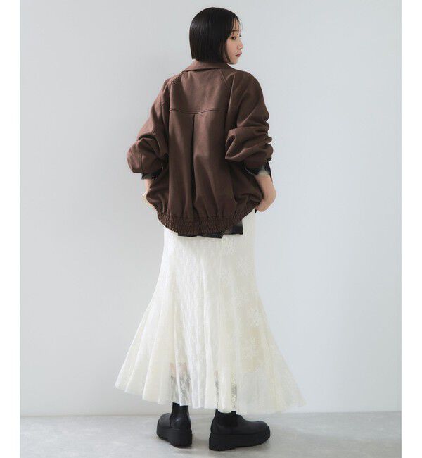 VIS「合皮＆スエードライクジップアップブルゾン」|ブルゾン・スタジャン|