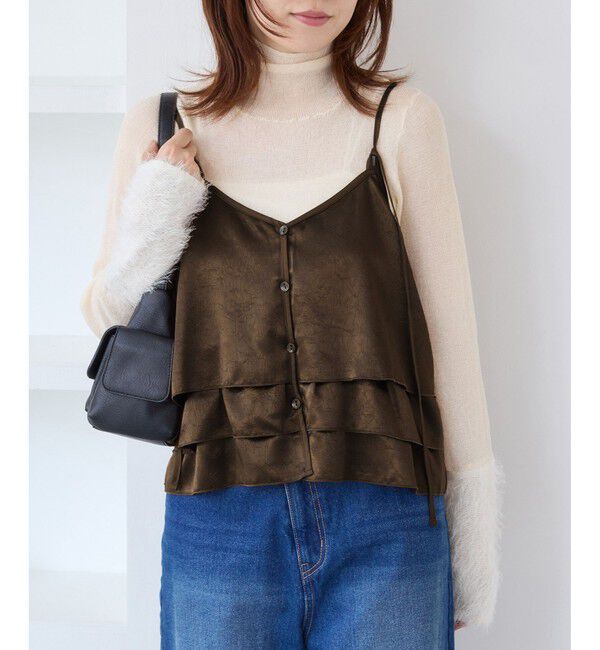 VIS「【WEB限定】サテンフリルビスチェ/2WAY」|キャミソール|