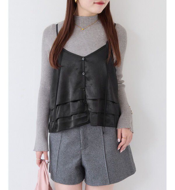 VIS「【WEB限定】サテンフリルビスチェ/2WAY」|キャミソール|