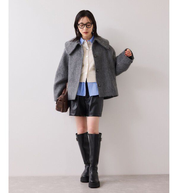 VIS「シャツレイヤード風メタルボタンカーディガン」|カーディガン|