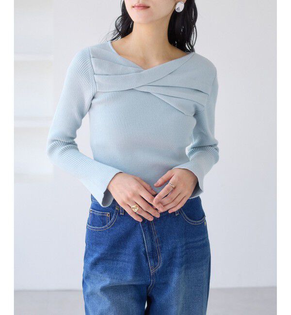 VIS「アシメねじれデザインリブニット」|ニット・セーター|