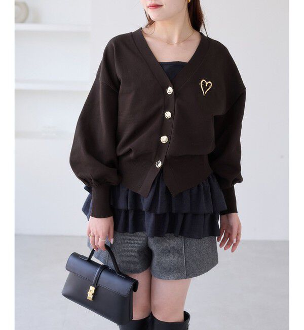 VIS「【WEB限定】メタル釦オーバーサイズカーディガン」|カーディガン|