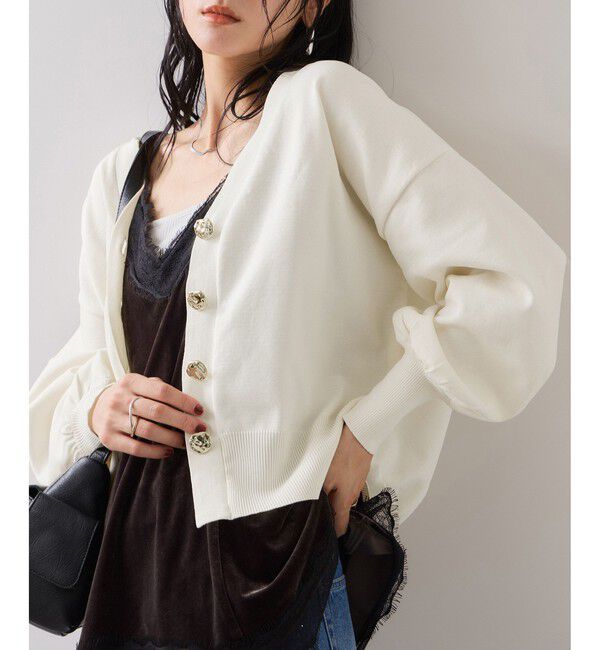 VIS「【WEB限定】メタル釦オーバーサイズカーディガン」|カーディガン|