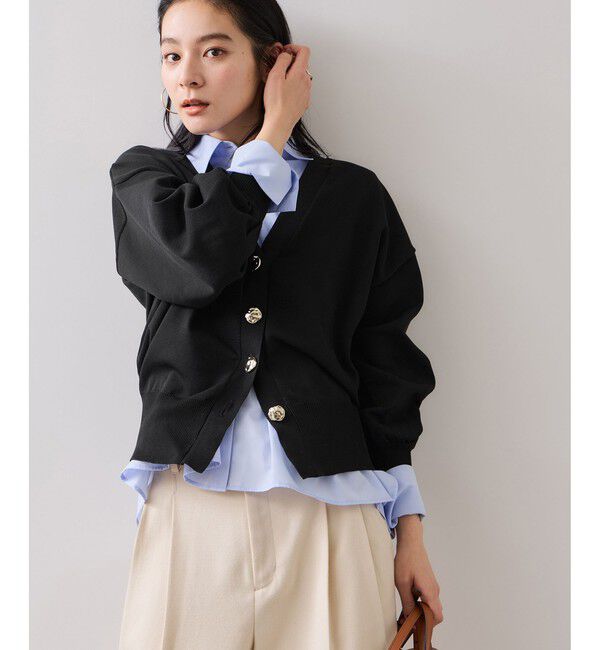 VIS「【WEB限定】メタル釦オーバーサイズカーディガン」|カーディガン|