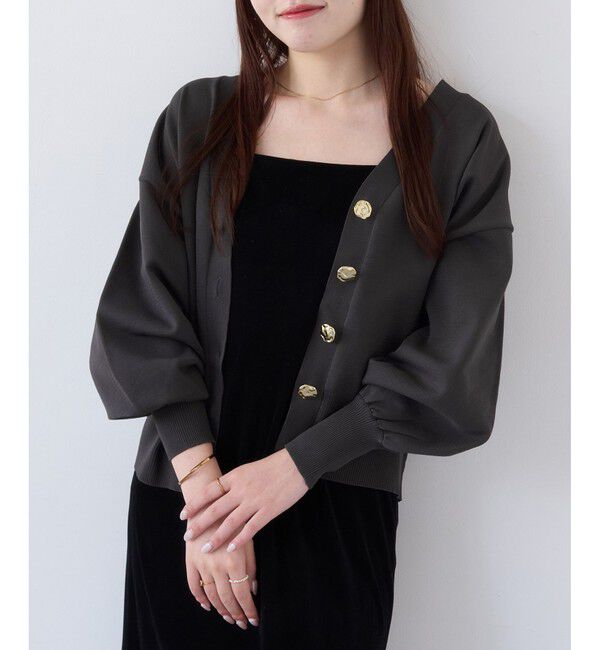 VIS「【WEB限定】メタル釦オーバーサイズカーディガン」|カーディガン|