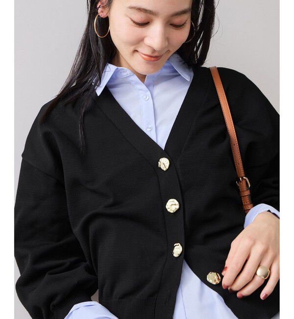 VIS「【WEB限定】メタル釦オーバーサイズカーディガン」|カーディガン|