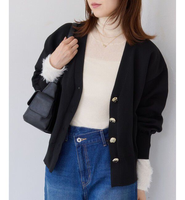 VIS「【WEB限定】メタル釦オーバーサイズカーディガン」|カーディガン|