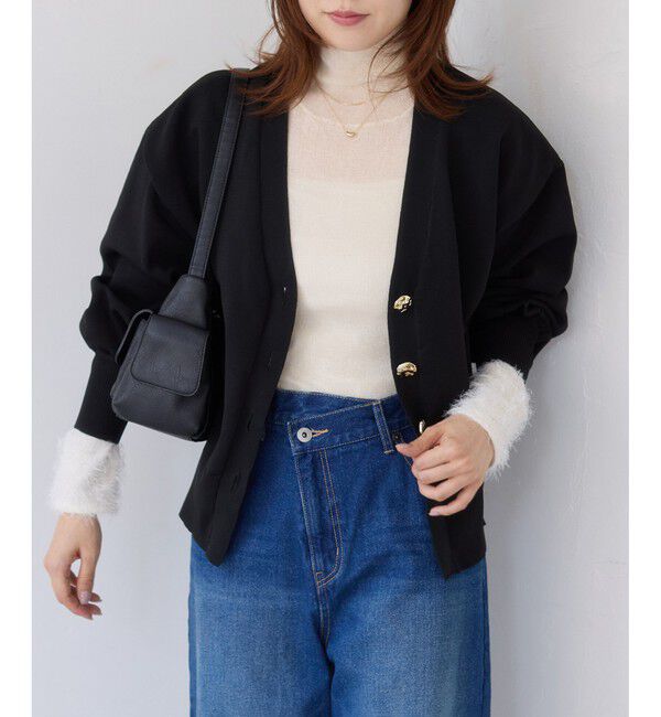 VIS「【WEB限定】メタル釦オーバーサイズカーディガン」|カーディガン|