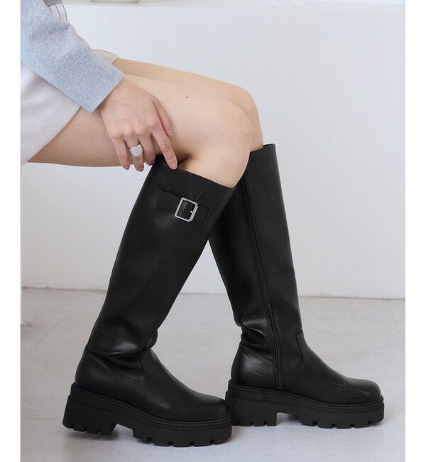 VIS「サイドバックルタンクソールロングブーツ」|ロングブーツ|