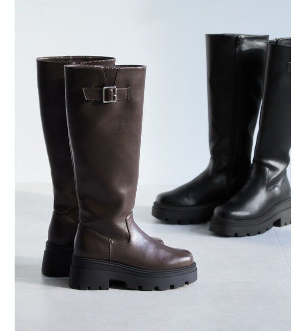 VIS「サイドバックルタンクソールロングブーツ」|ロングブーツ|