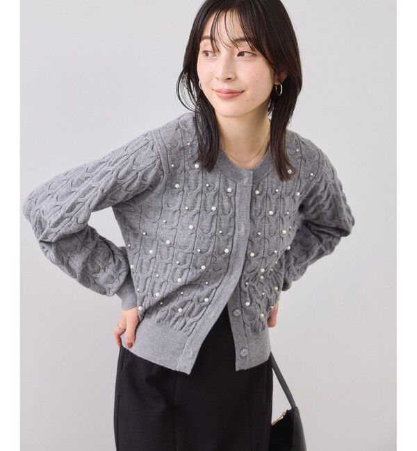 VIS「パールケーブルカーディガン」|カーディガン|