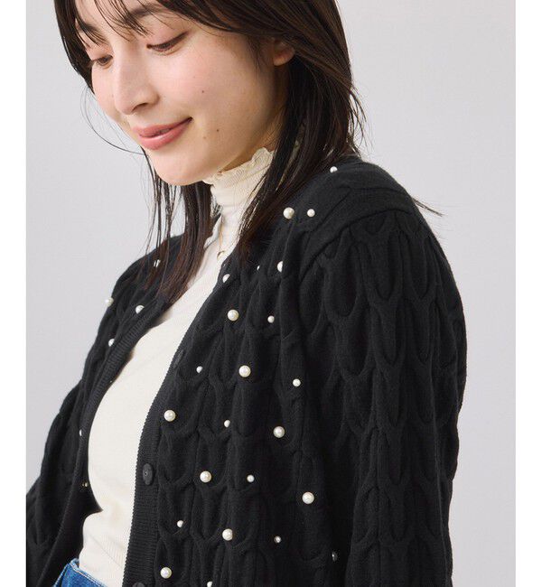 VIS「パールケーブルカーディガン」|カーディガン|