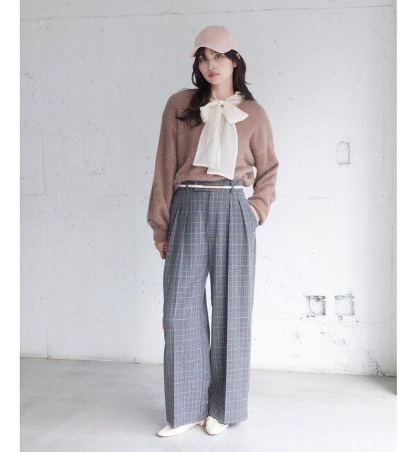 VIS「Hot Beautyツータックワイドパンツ/イージーケア」|チノ|