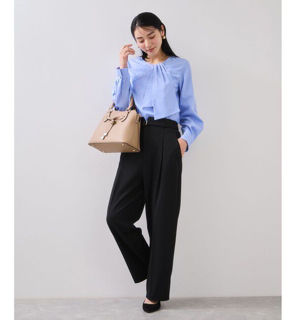 VIS「Hot Beautyベルテッドスリムストレートパンツ/イージーケア」|チノ|