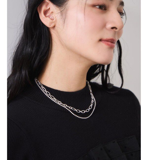 VIS「ラインストーンレイヤードネックレス」|ネックレス|