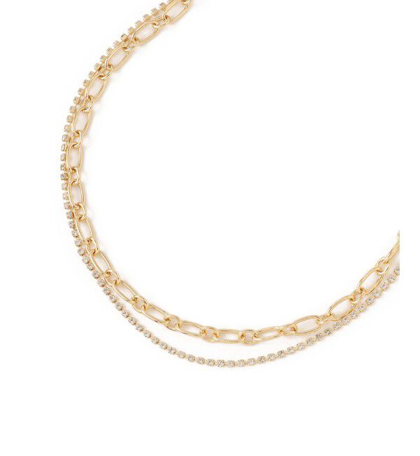 VIS「ラインストーンレイヤードネックレス」|ネックレス|