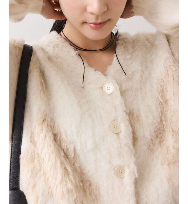 VIS「アート柄ジャガード起毛ニットカーディガン/イージーケア」|カーディガン|