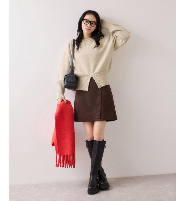 VIS「【WEB限定】裾ジップニットプルオーバー」|ニット・セーター|